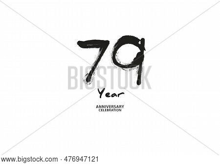 79 Year Anniversary Celebration Logotype On White Background For Poster, Banner, Flyer, Invitations 