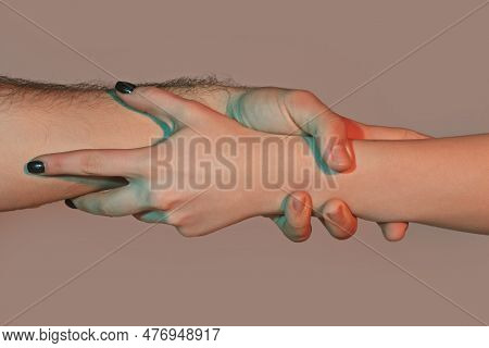 Support Hand. Helping Hand, Close Up. Giving A Helping Hand. Support Gesture Or Hands. Salvation Con