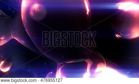 Fashion Pink Transparent Glass Spheres With Intensive Shine - Abstract 3d Rendering