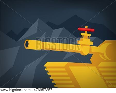 Embargo Of Gas Transportation From Eastern Trading Partner. Conceptual Illustration With Topical Met