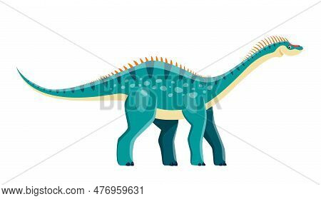 Cartoon Dicraeosaurus Dinosaur Character, Jurassic Park Funny Cute Vector Dino Animal. Kid Comic Toy