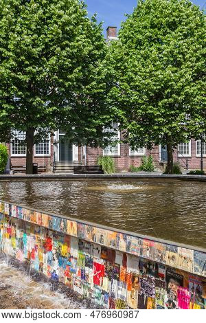 Harderwijk, Netherlands - May 22, 2022: Colorful Cascade On The Market Square Of Harderwijk, Netherl