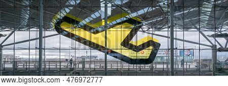 Cologne, Germany - 27. January 2023: Interioer Of The Modern Airport Cologne Bonn - Germany