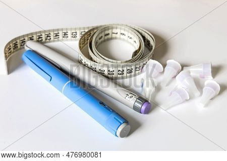 Insulin Injection Pen Or Insulin Cartridge Pen For Diabetics. Medical Equipment For Diabetes Parient