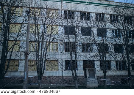 Mykolaiv, Ukraine - March 11, 2023: Russia Hit Mykolaiv National University Named After Vasyl Sukhom