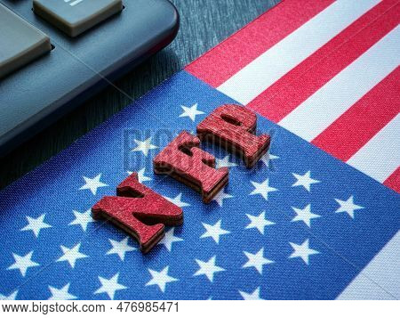 Usa Flag And Letters Nfp Nonfarm Payrolls On It.