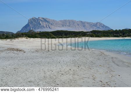 The Beach Of Lu Impostu, In Baclkground The Island Of Tavolara