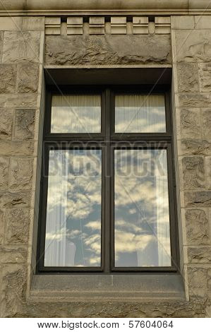 Evening Sky Reflection On Window