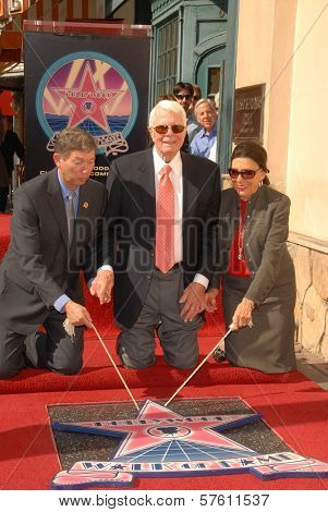 Leron Gubler with Peter Graves and wife Joan Endress  at the Hollywood Walk of Fame induction ceremony for Peter Graves, Hollywood, CA. 10-30-09