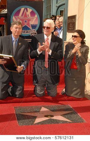 Leron Gubler with Peter Graves and wife Joan Endress at the Hollywood Walk of Fame induction ceremony for Peter Graves, Hollywood, CA. 10-30-09