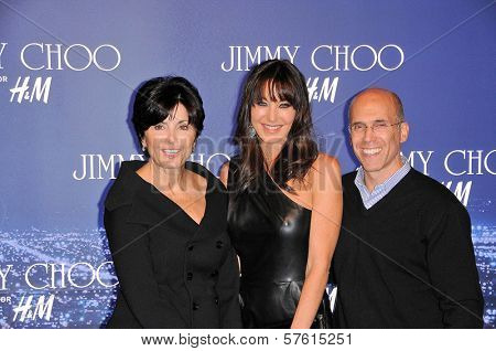 Marilyn Katzenberg, Tamara Mellon and Jeffrey Katzenberg  at the Jimmy Choo For H&M Collection, Private Location, Los Angeles, CA. 11-02-09