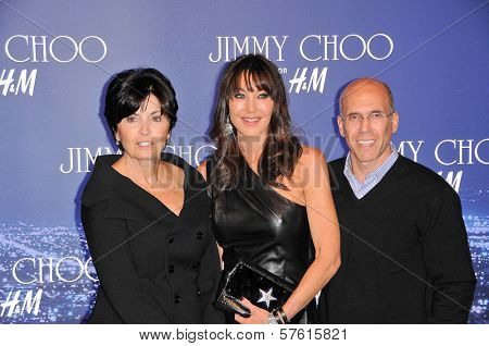 Marilyn Katzenberg, Tamara Mellon and Jeffrey Katzenberg  at the Jimmy Choo For H&M Collection, Private Location, Los Angeles, CA. 11-02-09