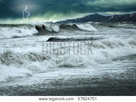 Storm And Thunderstorm In Black Sea