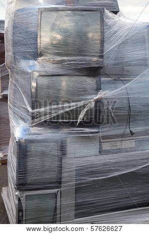 Stacked Old Televisions