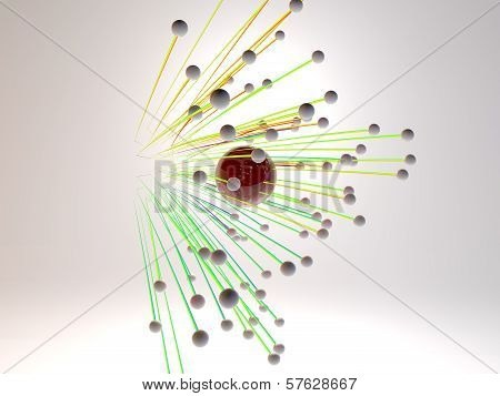Concept Simulation Flying Multicolored Balloons