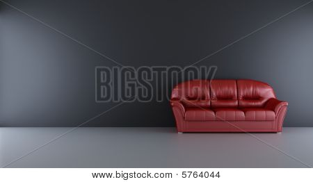 Couch auf eine leere Wand