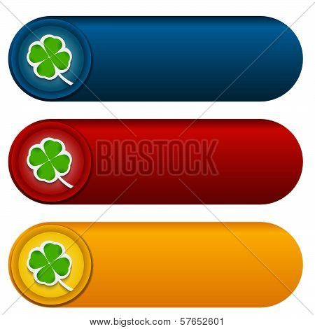 Set Of Three Boxes For Insertion Text With Cloverleaf