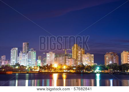 Modern Cartagena At Night
