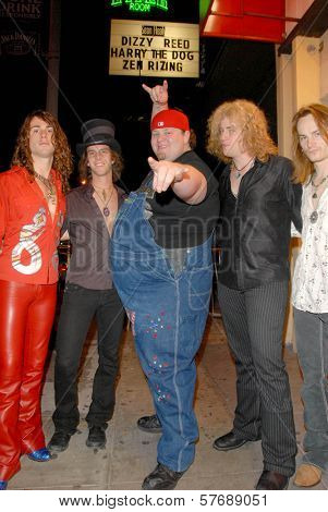 L-R Scott Foster Harris, Cody Duke, Bigg Vinny, Buddy Iahn and Steve Preach  at a Zen Rizing Concert. Viper Room, West Hollywood, CA. 08-08-09
