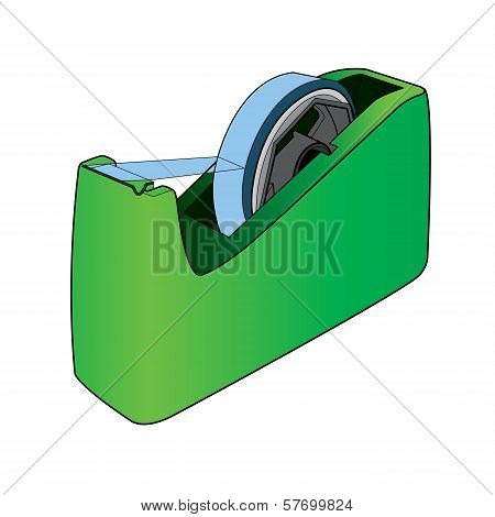 Tape Dispenser With Adhesive Tape Vector.eps