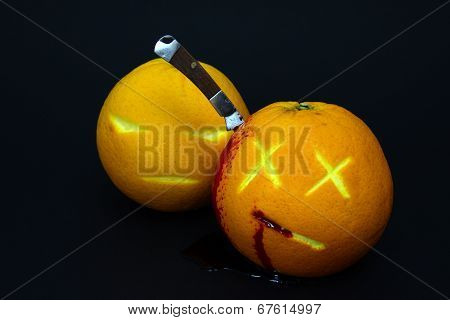 Crime - murderer and a victim.