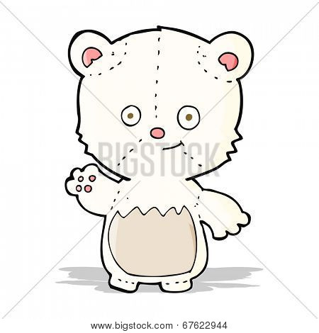cartoon polar bearcub waving