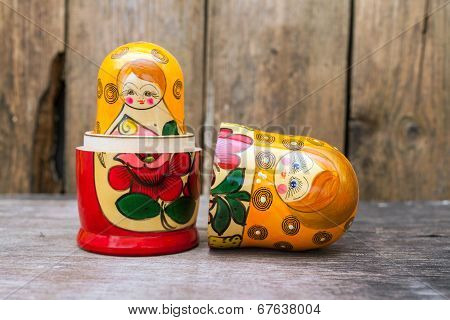 Babushkas Or Matryoshkas Dolls.