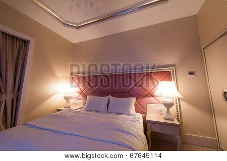 GABALA - MAY 18: Room in Riverside Hotel on May 18, 2014 in Gabala, Azerbaijan. Riverside hotel is first 5 star hotel in Gabala, Azerbaijan