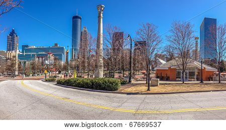 Atlanta, Ga, Usa, March 5, 2014 - Centennial Park Was Built For The Centennial 1996 Summer O