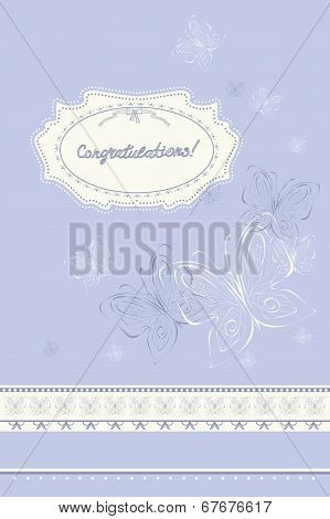 Vector Greeting Card With Butterflies