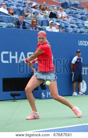 Grand Slam champion Petra Kvitova during first round match at US Open 2013