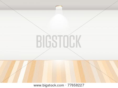 Empty Room With Wooden Floor.