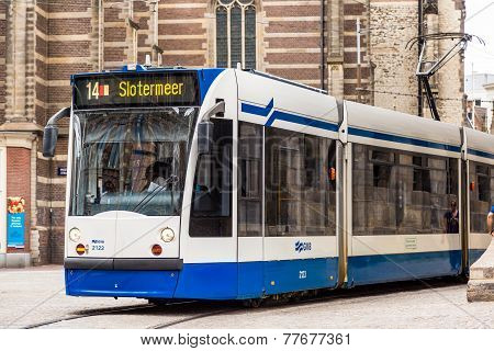 Tram In Amsterdam, Netherlands