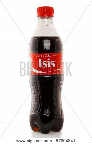 Amsterdam, Nl - Oct 4 2014: Share A Coke With Isis Bottle Coca-cola