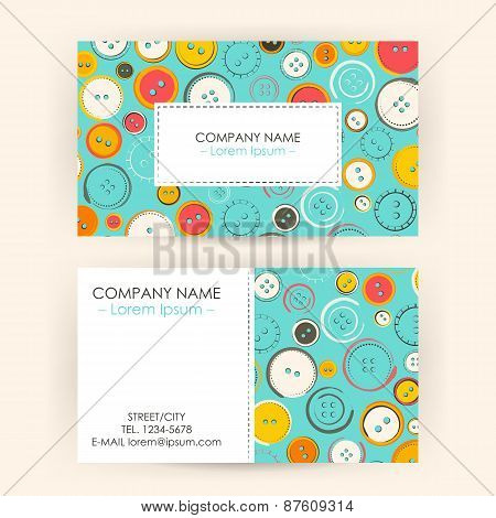Business Card With Sewing Buttons