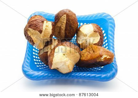 Fresh Baked Brown Lye Bread Rolls