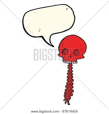 spooky cartoon sull and spine with speech bubble