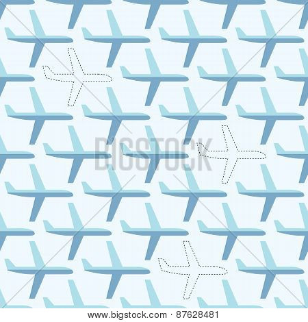 Flat styled seamless pattern with missing planes