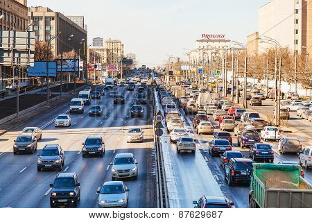 Urban Transport On Leningradskoye Highway