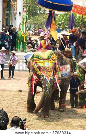 Si Satchanalai Elephant Back Ordination Procession.