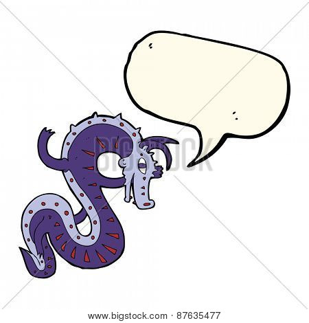 saxon dragon cartoon with speech bubble