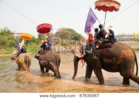Si Satchanalai Elephant Back Ordination Procession.
