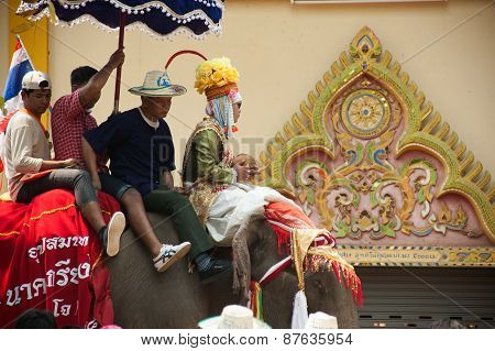 Si Satchanalai Elephant Back Ordination Procession.
