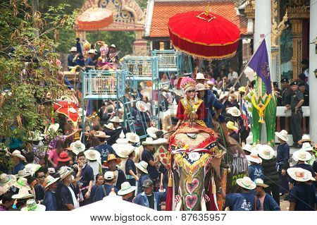 Si Satchanalai Elephant Back Ordination Procession.