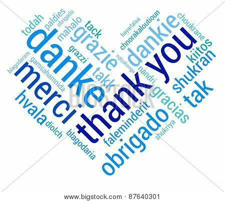 Heart Shaped Thank You Word Cloud