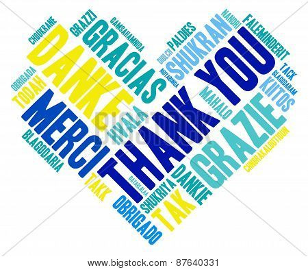 Heart Shaped Thank You Word Cloud