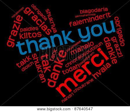 Heart Shaped Thank You Word Cloud