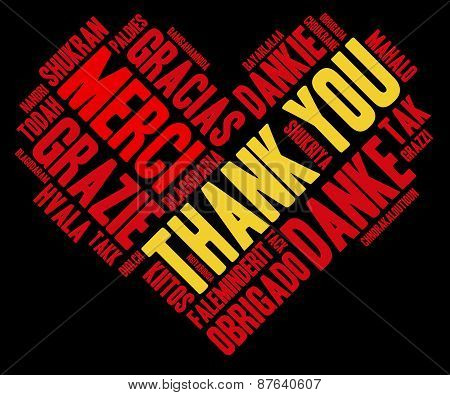 Heart Shaped Thank You Word Cloud