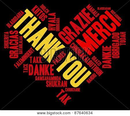 Heart Shaped Thank You Word Cloud