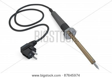 Soldering Iron With Black Handle